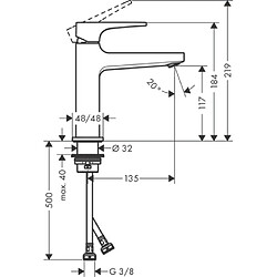 Mitigeur de lavabo HANSGROHE Metropol poignée manette, bonde Push-Open aspect doré poli - 32507990