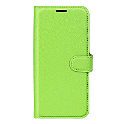 Etui en PU texture litchi avec support, vert pour votre Realme Narzo 50i