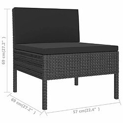 Maison Chic Salon de jardin 5 pcs + coussins - Mobilier/Meubles de jardin - Table et chaises d'extérieur Résine tressée Noir -MN15753 pas cher