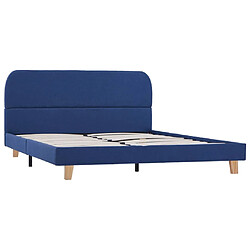 vidaXL Cadre de lit sans matelas bleu tissu 140x200 cm