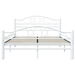 Maison Chic Lit adulte - Lit simple Cadre de lit,Structure du lit Contemporain Blanc Métal 140 x 200 cm -MN31113 pas cher