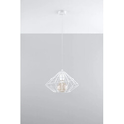 Luminaire Center Suspension UMBERTO acier blanc 1 ampoule