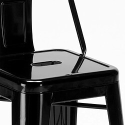 Ahd Amazing Home Design Tabouret Tolix industriel en acier avec dossier métallique bar cuisine Steel Top, Couleur: Noir pas cher