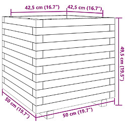 vidaXL Jardinière 50x50x49,5 cm bois de pin imprégné pas cher