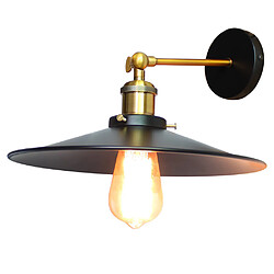 Stoex Applique Murale Industrielle en Métal fer 26cm , Lampe de Plafond Rétro Edison Douille Loft Éclairage Vintage E27 Noir