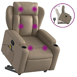 vidaXL Fauteuil inclinable de massage Cappuccino Similicuir