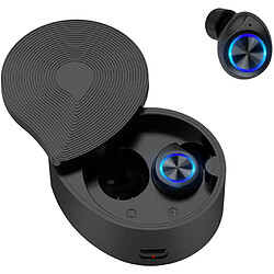 Chrono Ecouteur Bluetooth, Oreillette Bluetooth 5.0 Ecouteur sans Fil TWS Léger Impermeable Auriculaires avec Micrófonos Écouteur Tactile CVC 8.0 Casque Stéréo Écouteur Sport pour iOS Android(Noir)