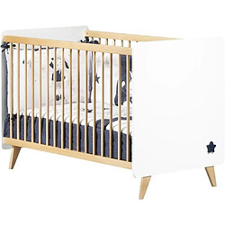 Chambre bébé duo OSLO - Lit 120x60 + Commode a langer 2 tiroirs étoiles - SAUTHON