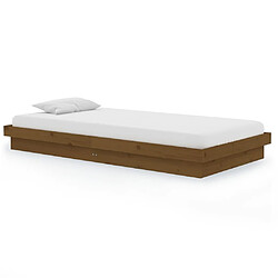 vidaXL Cadre de lit sans matelas marron miel bois massif 100x200 cm