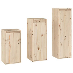 vidaXL Meubles TV 3 pcs Bois massif de pin