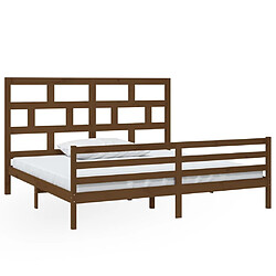 vidaXL Cadre de lit sans matelas marron miel bois massif 200x200 cm