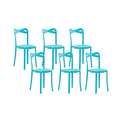 Beliani Lot de 6 chaises CAMOGLI Matière synthétique Turquoise