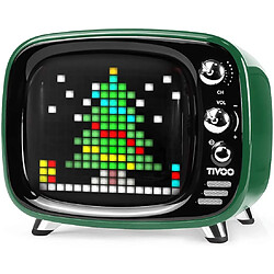 Chrono Divoom tivoo V5.3 Enceinte Bluetooth avec écran Smart Pixel Art,Vert