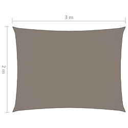 Acheter Helloshop26 Voile d'ombrage parasol tissu oxford rectangulaire 2 x 3 m taupe 02_0009599