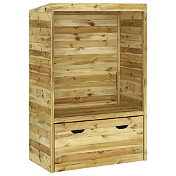 vidaXL Strandkorb avec tiroir 112x60x168 cm Bois de pin solide