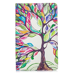 Etui en PU motif imprimé avec support arbre colorisé pour votre Samsung Galaxy Tab A 10.1 (2019) T510