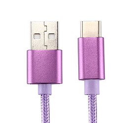 Avis Wewoo Câble Violet pour Samsung Galaxy S8 et S8 + / LG G6 / Huawei P10 P10 Plus / Oneplus 5 / Xiaomi Mi6 Max 2 / autres Smartphones Tricot Texture USB vers USB-C / Type-C de chargement de synchronisation de données, longueur de câble: 2 m,