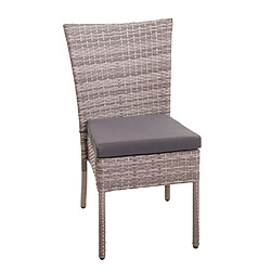 Decoshop26 Ensemble de jardin en polyrotin gris-marron 4xchaises+table 120x75cm avec coussins gris foncé 04_0004219 pas cher