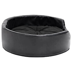 Avis vidaXL Lit pour chiens Noir 69x59x19 cm Peluche et similicuir