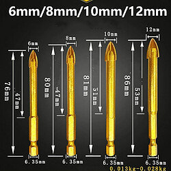 Acheter Wewoo Ouvreur multifonctionnel de trou en verre céramique de foret de sortilège croisé d'alliagetaille 8MM