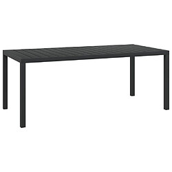 vidaXL Table de jardin Noir 185 x 90 x 74 cm Aluminium et WPC 