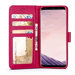 Wewoo Housse Coque Pour Galaxy S8 Plus LC.IMEEKE Calf Texture en cuir à rabat horizontalavec support et fentes cartes et portefeuille Rose rouge pas cher