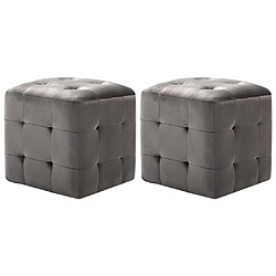 Maison Chic Lot de 2 Tables de chevet, Tables de Nuit Gris 30x30x30 cm Tissu velours