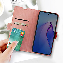 Avis Avizar Étui pour Oppo Reno 8 5G Portefeuille Support Finition Striée Slim Rose / Gris