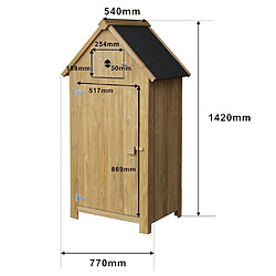 Acheter Helloshop26 Cabane abri de jardin étroite en bois de sapin avec toit bitume 142 cm 16_0002171