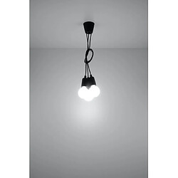 Luminaire Center Suspension DIEGO PVC noir 3 ampoules pas cher