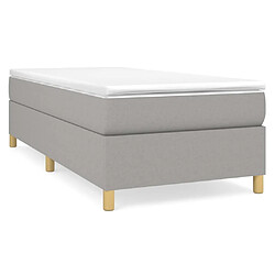 Maison Chic Lit Adulte - Lit simple Lit à sommier tapissier avec matelas moelleux - Meuble de Chambre - Gris clair 100x200cm Tissu -MN65074