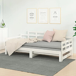 vidaXL Lit coulissant sans matelas blanc 2x(90x200) cm