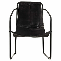 Maison Chic Fauteuil relax,Chair de relaxation Noir Cuir véritable -MN36374