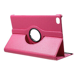 Etui en PU litchi support rotatif 360 degrés rose pour votre Huawei MediaPad M5 lite 10