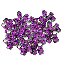 Acheter 100Pcs 2021 Aluminium Bird Dove Racing Pigeon Jambes Bandes Violet