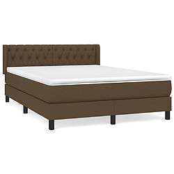 vidaXL Sommier à lattes de lit avec matelas Marron foncé 140x190 cm