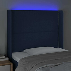 Acheter Maison Chic Tête de lit scandinave à LED,meuble de chambre Bleu 103x16x118/128 cm Tissu -MN94677