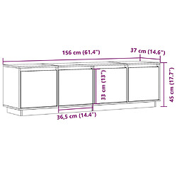 vidaXL Meuble TV 156x37x45 cm Bois de pin massif pas cher