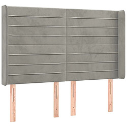 Avis Maison Chic Tête de lit scandinave à LED,meuble de chambre Gris clair 147x16x118/128 cm Velours -MN14366