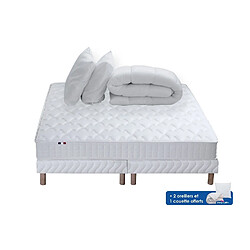 Acheter Idliterie Ensemble matelas mémoire de forme + sommier + oreiller + couette - fabrication 100% française - matelas bi-confort