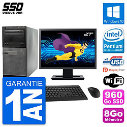 PC Tour Dell 3020 Ecran 27" Intel G3220 RAM 8Go SSD 960Go Windows 10 Wifi - Occasion