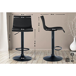 Avis Decoshop26 Tabouret de bar x1 design simple avec repose-pieds en plastique noir pieds en métal noir 10_0004551