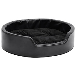 vidaXL Lit pour chiens Noir 69x59x19 cm Peluche et similicuir