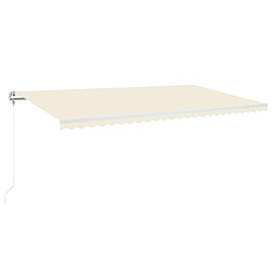 Maison Chic Auvent automatique | Store banne extérieur | Marquise avec capteur de vent et LED 600x350 cm Crème -MN23947