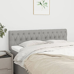 Maison Chic Lot de 2 Têtes de lit design pour chambre - Décoration de lit Gris clair 72x7x78/88 cm Tissu -MN49813