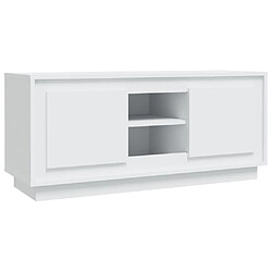 vidaXL Meuble TV blanc 102x35x45 cm bois d'ingénierie