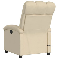 Acheter vidaXL Fauteuil inclinable de massage électrique crème tissu