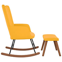 Avis Maison Chic Chaise à bascule avec repose-pied | Fauteuil Relax Jaune moutarde Velours -GKD95202