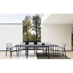 Mes Table de jardin extensible 135/270 cm en aluminium anthracite - AMINA pas cher