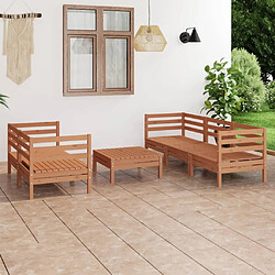 Maison Chic Salon de jardin 6 pcs - Table et chaises d'extérieur - Mobilier/Meubles de jardin Moderne Marron miel Bois de pin massif -MN83142